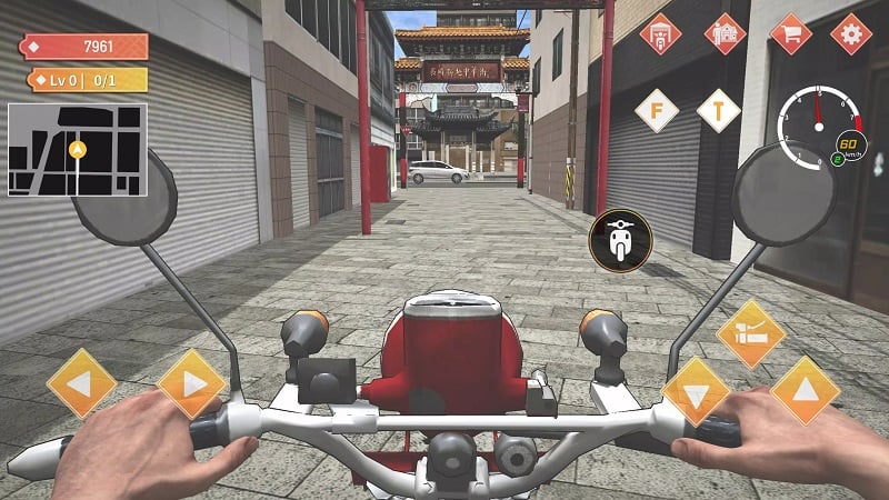 Đường phố sôi động trong Japan Postman Moto Simulator